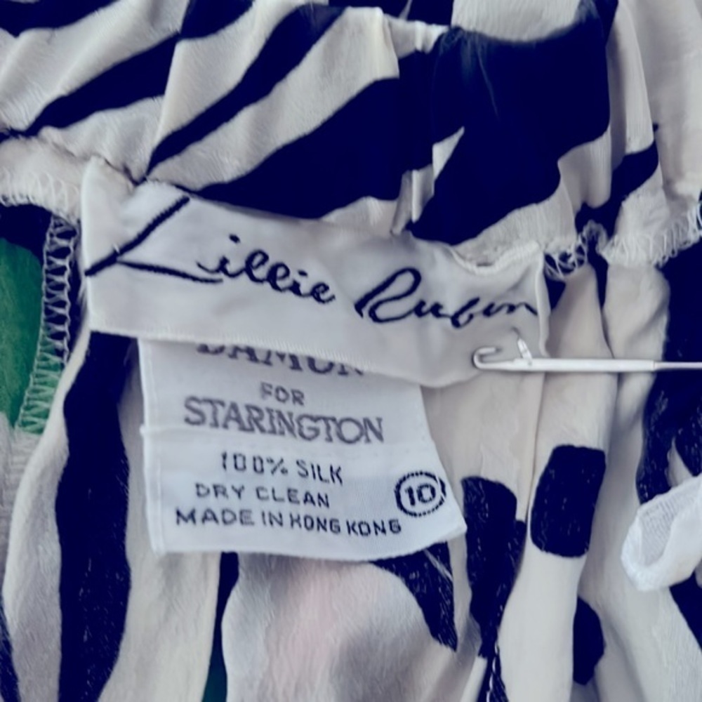 Retro Lillie Rubin Silk Midi Animal Print Skirt Sz 10 - Picture 5 of 8
